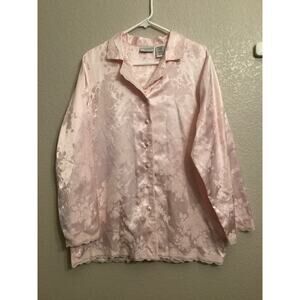 Vintage Jaclyn Smith Pink Floral Nightgown Sleep Shirt L
